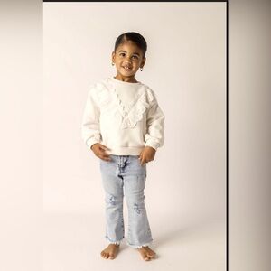 ZARA Lace Ruffle Sweatshirt